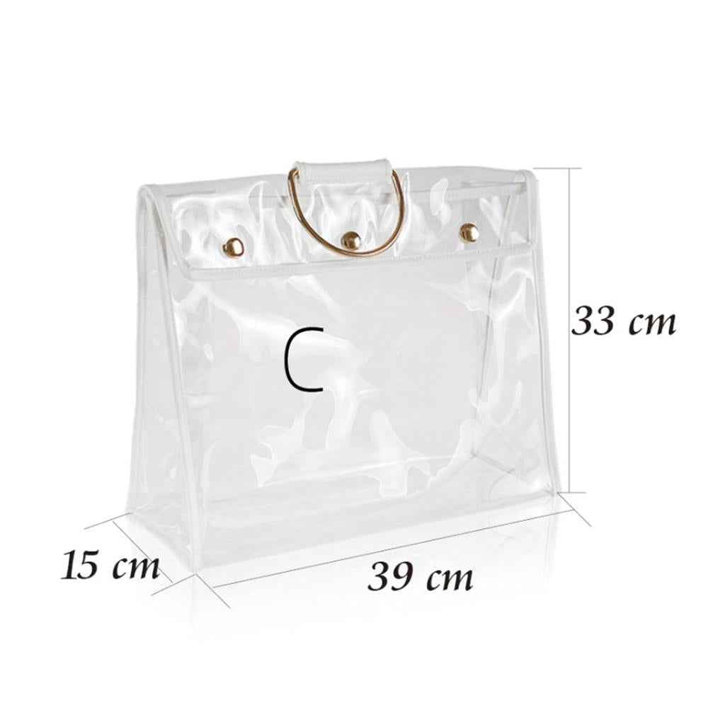 Transparent Dust Bag Clear Organizer Dustproof Handbag Holder Clear Size C