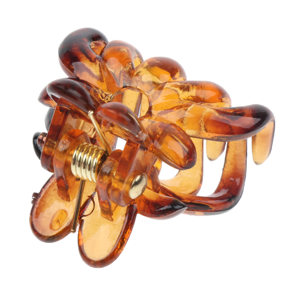 12x Women Mini Hair Claw Clips Plastic Hair Clamps Octopus Jaw Hairpin Brown