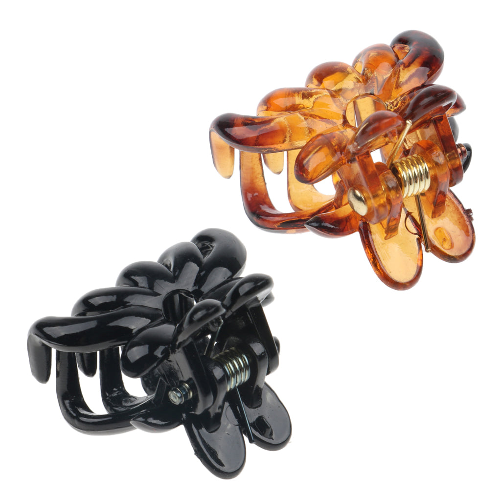 12x Women Mini Hair Claw Clips Plastic Hair Clamps Octopus Jaw Hairpin Brown