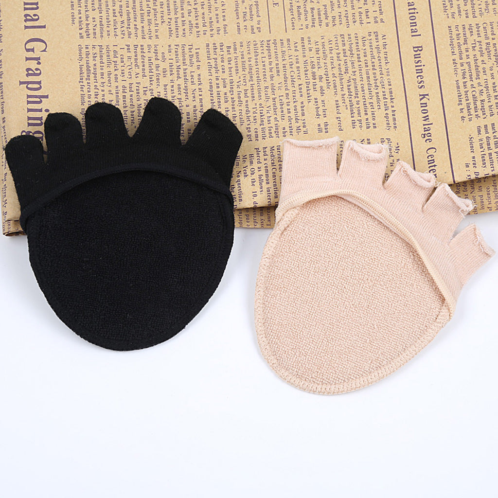 Five Toe Socks Invisible Non-Slip Half Socks No-show Socks for Women Black1