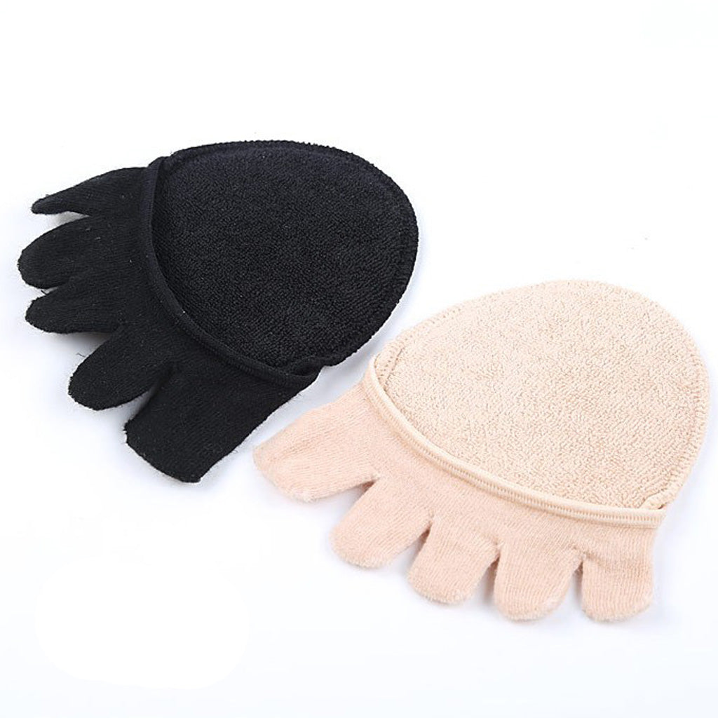 Five Toe Socks Invisible Non-Slip Half Socks No-show Socks for Women Black1