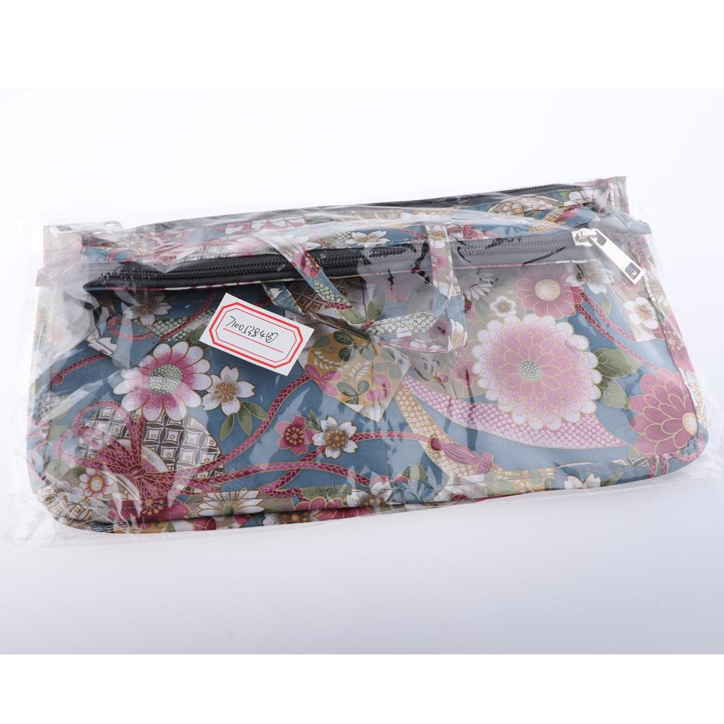Lady Printed Purse Handbag Tote Insert Organizer 13 Pockets With Handles 03