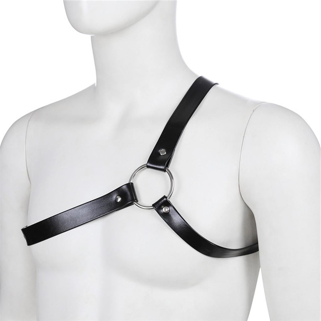 Men Punk PU Leather Chest Body Harness Belt Adjustable Buckle Strap Clubwear