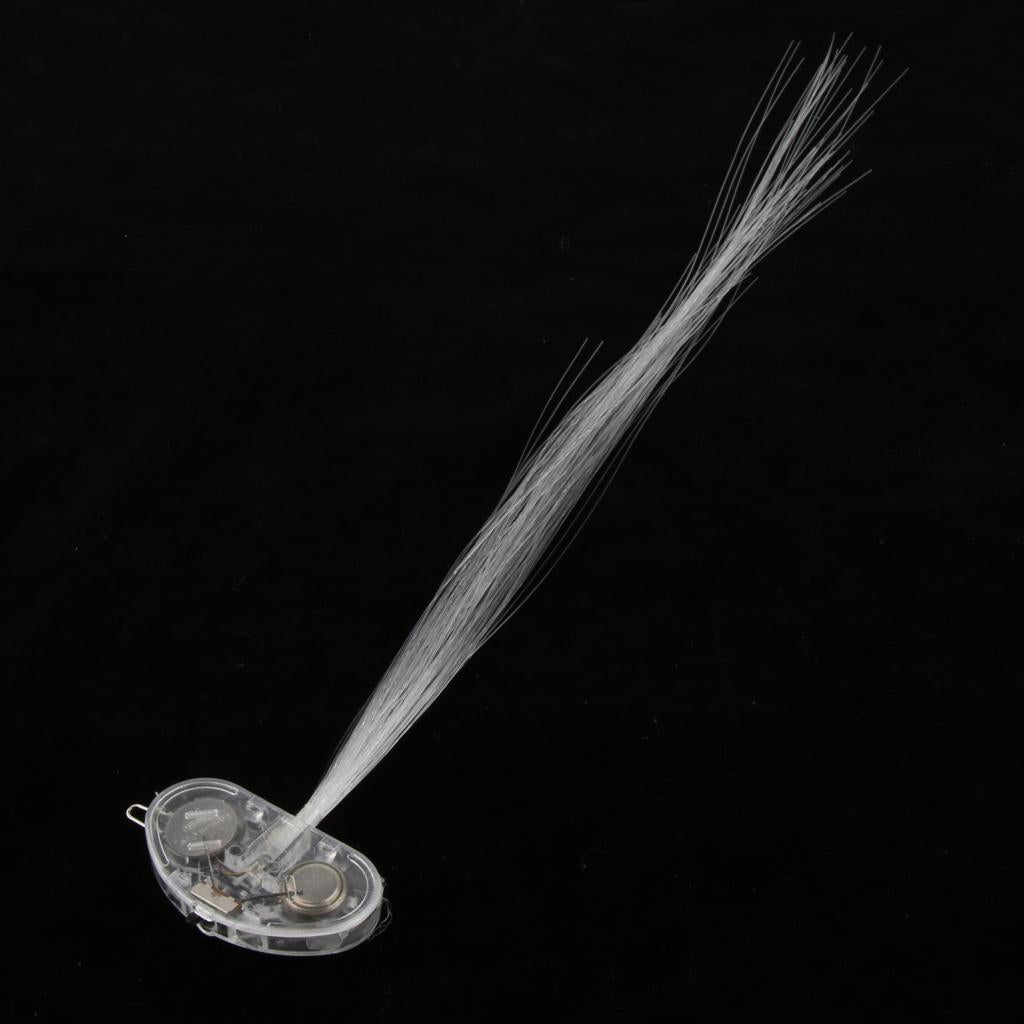 10 Pieces Light up LED Hair Extension Braid Clips Optical Fiber Hair Braids Rose Red