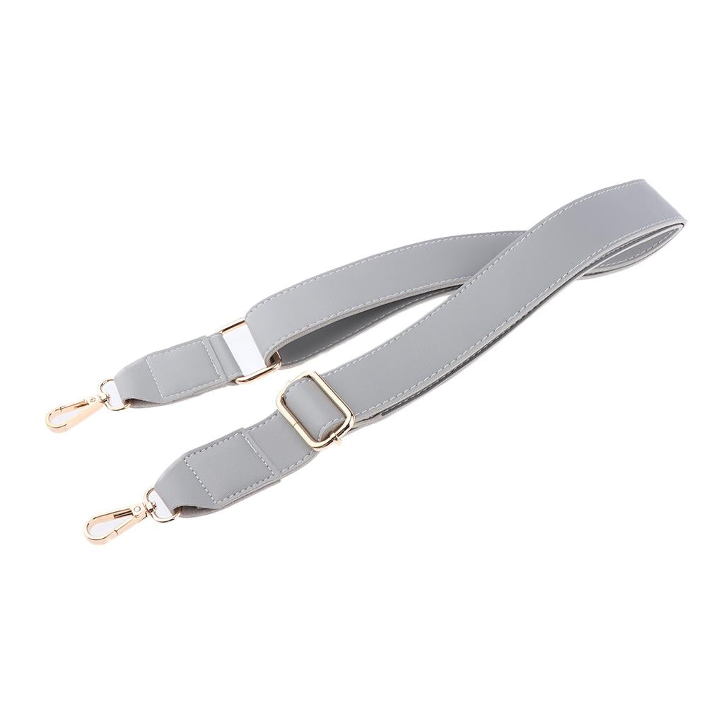 Adjustable Leather Crossbody Bag Bag Strap Replacement Handle with Clips Gray