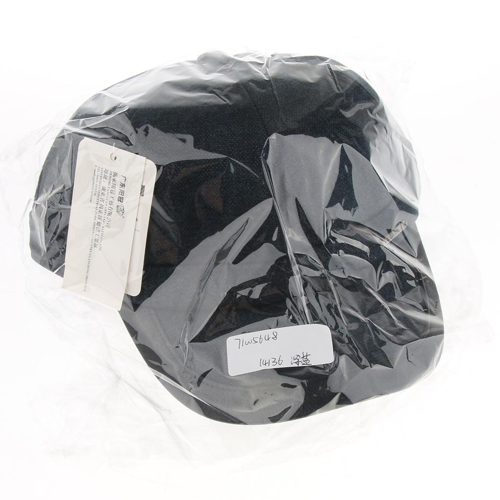 Men's Winter Warm Woolen Peaked Baseball Cap Hat with Earmuffs Metal Buckle Dark Blue