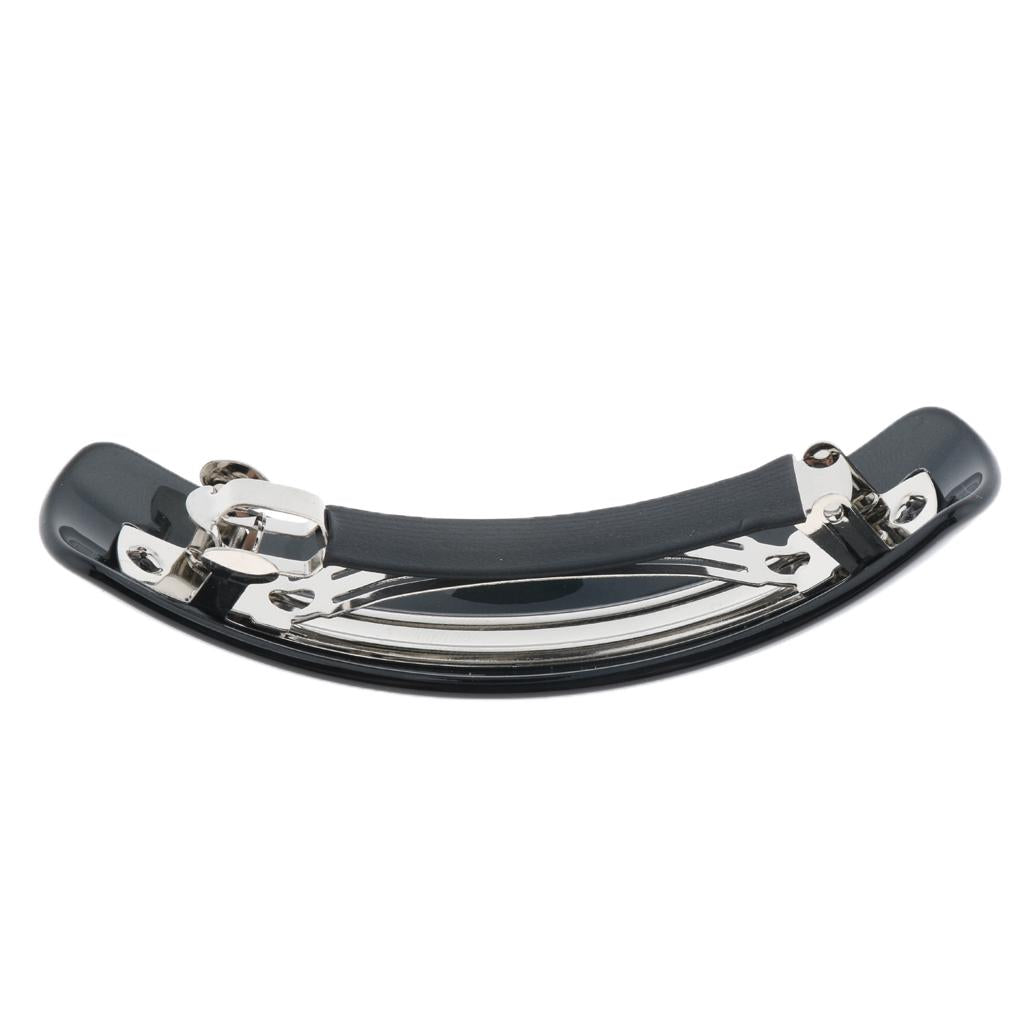 2 Pieces Women Automatic French Large Hair Barrette Ponytail Holder Clip Pin Black