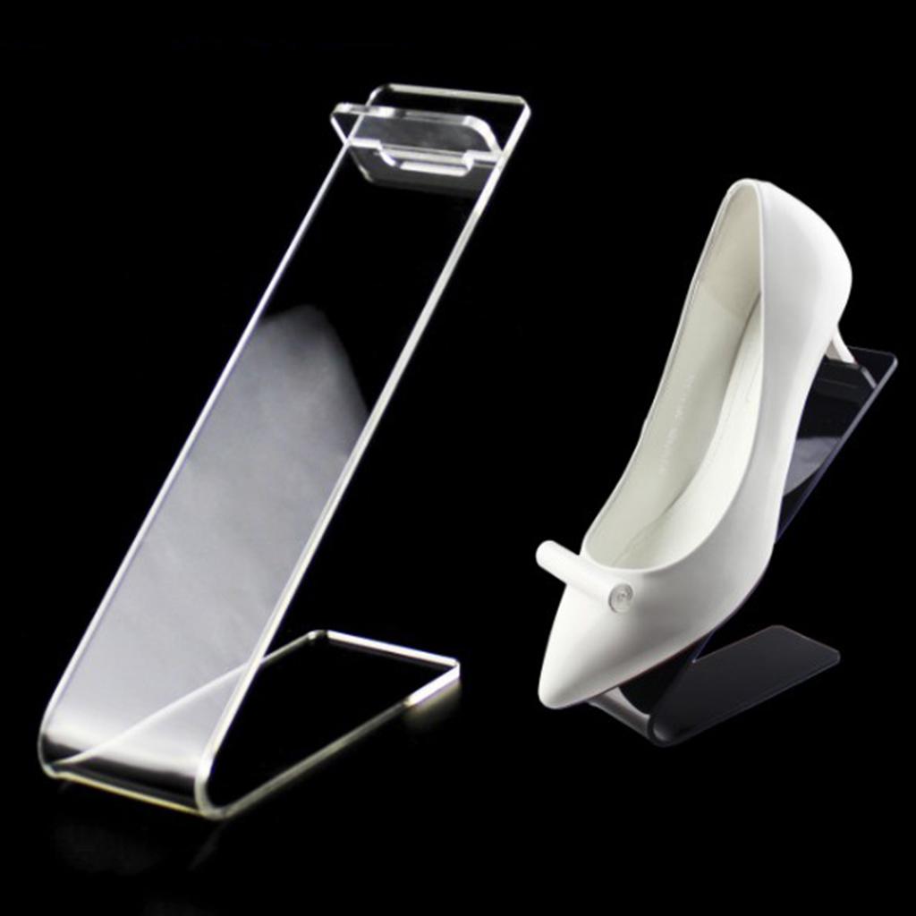 Flexible Clear Acrylic High Heel Retail Display Rack Flat Shoes Holder Stand