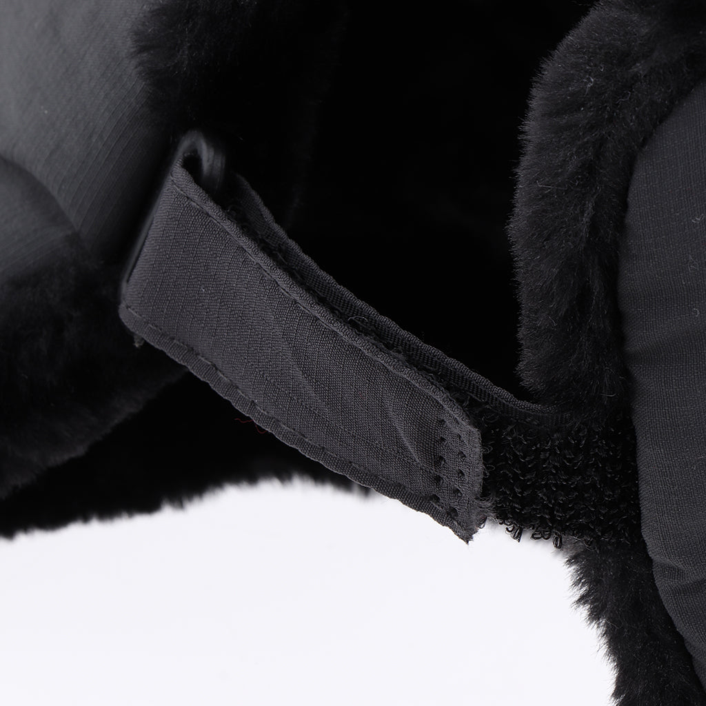 Winter Fur Trapper Hat Windproof Ear Flaps Detachable Mask Snow Hat Gray