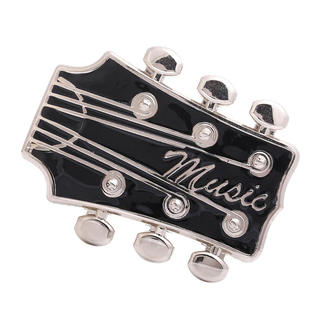 Men's Fashion Western Cowboy Guitar Music Headstock Belt Buckle Accessory