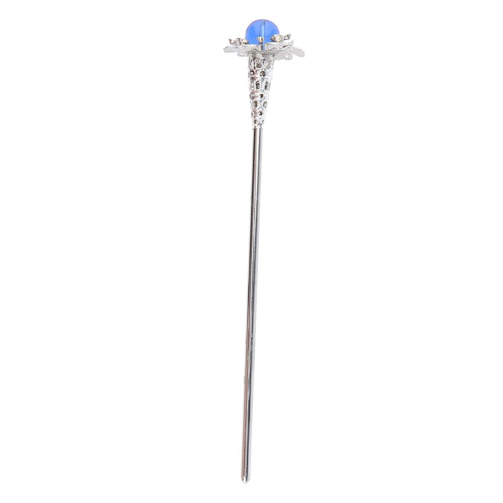 Retro Chinese Petunia Flower Hair Stick Wedding Bridal Chignon Pin Blue