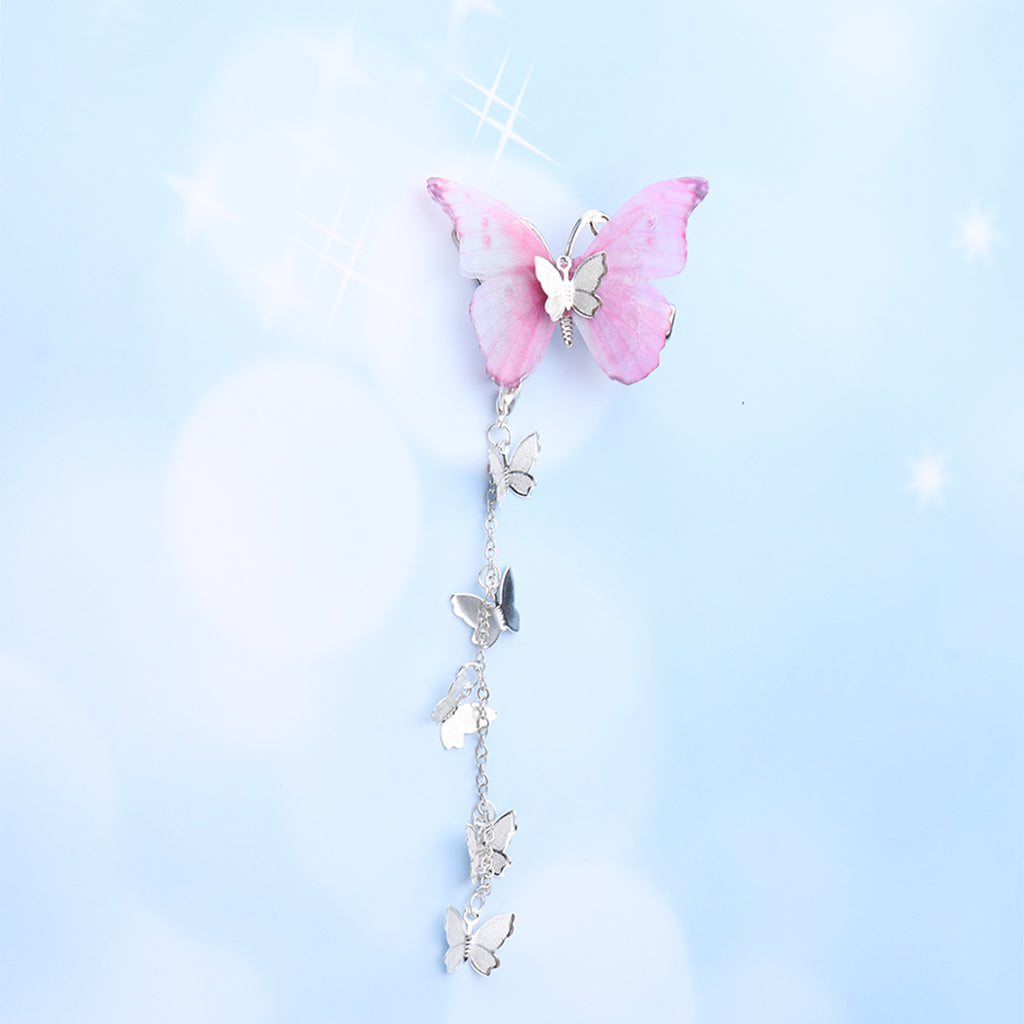 Girls Butterfly Hair Clip Pin Princess Fancy Dress Hair Accessories Pink