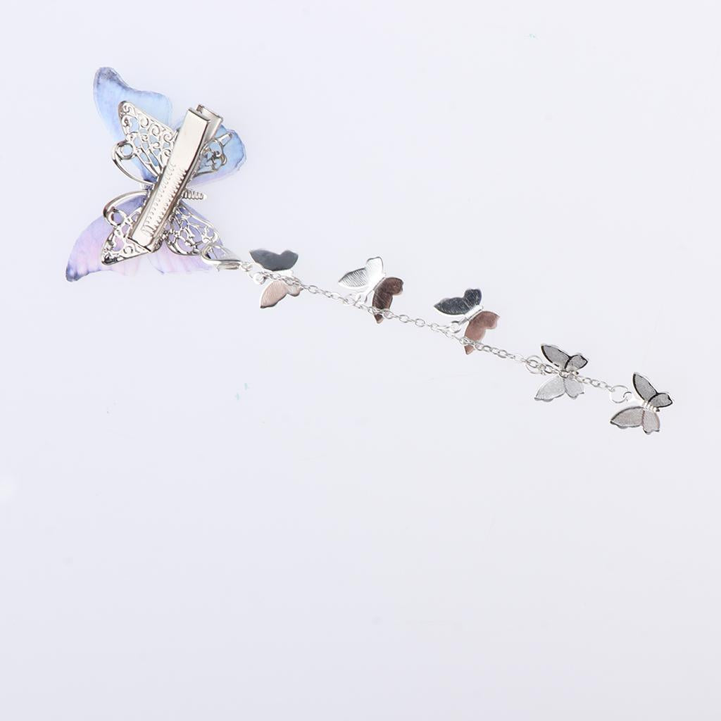 Girls Butterfly Hair Clip Pin Princess Fancy Dress Hair Accessories Blue