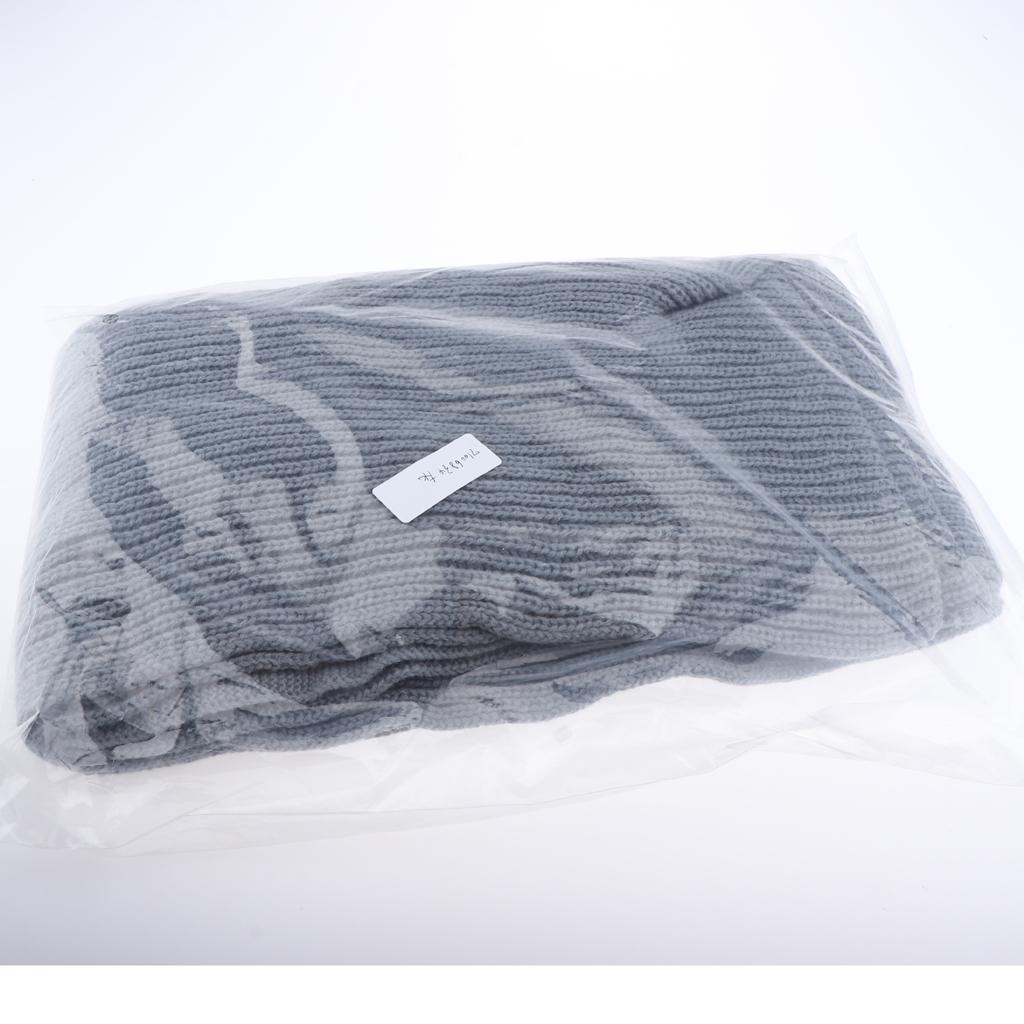 Parent-child Winter Knit Hooded Scarf Headscarf Neck Warmer Hoodie Hat Gray
