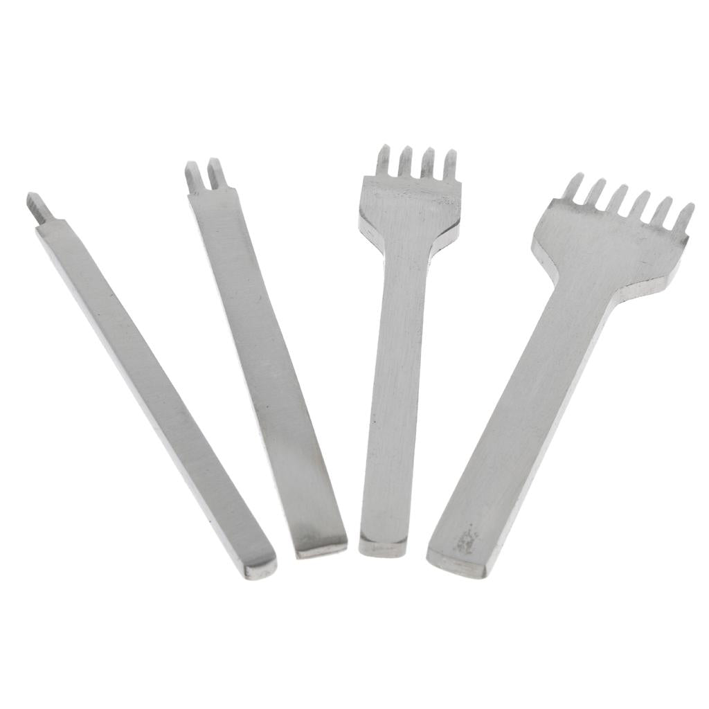 Steel Prong Lacing Stitching Chisel Leather Craft Kits 1 2 4 6 Prong Set 4mm