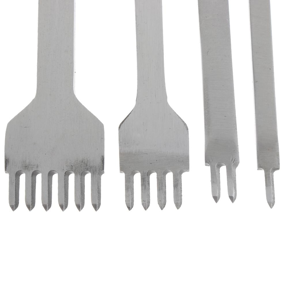 Steel Prong Lacing Stitching Chisel Leather Craft Kits 1 2 4 6 Prong Set 4mm