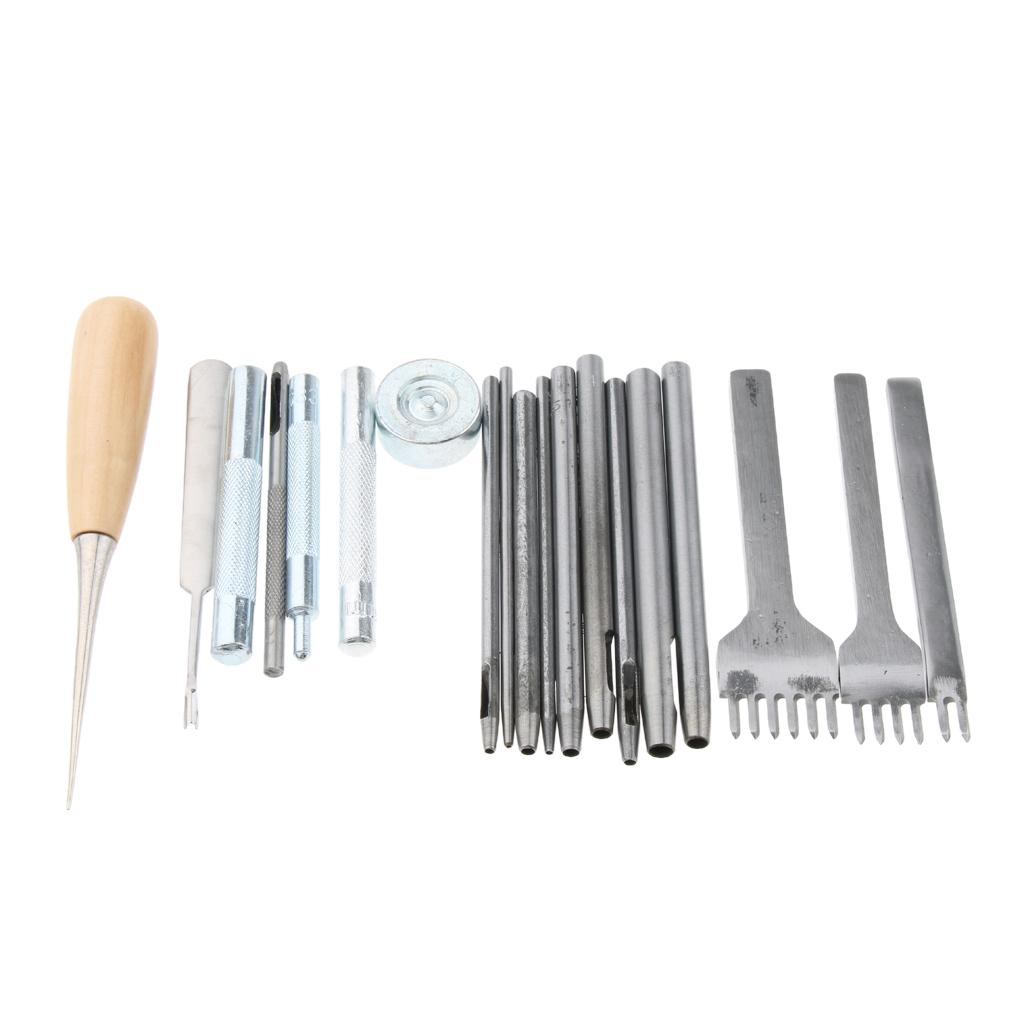 61PCS Leather Craft Tools and Supplies Kit Hand Stitching Sewing Accessory