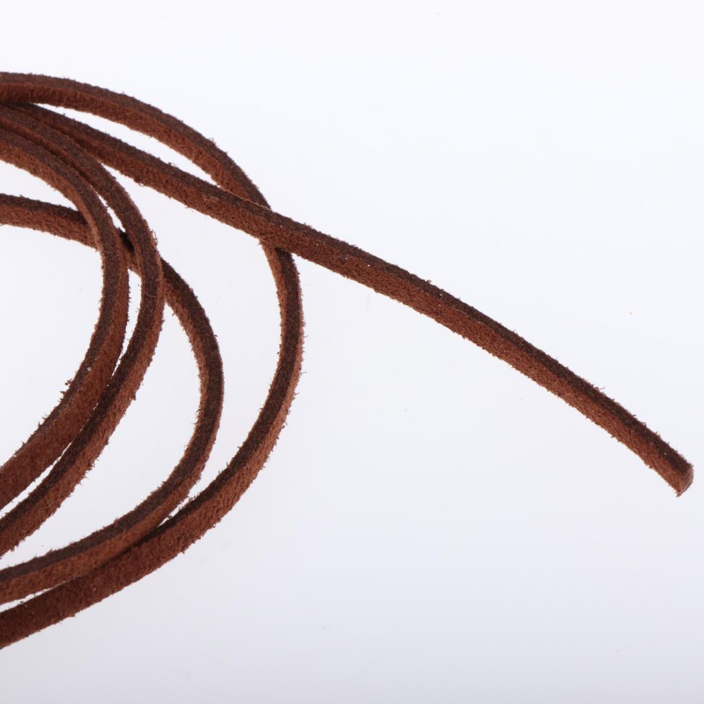 3mmx1m Leather Cord Strings for Bracelet Necklace Jewelry Making Brown