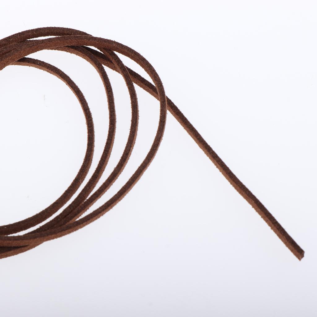 3mmx1m Leather Cord Strings for Bracelet Necklace Jewelry Making Coffee