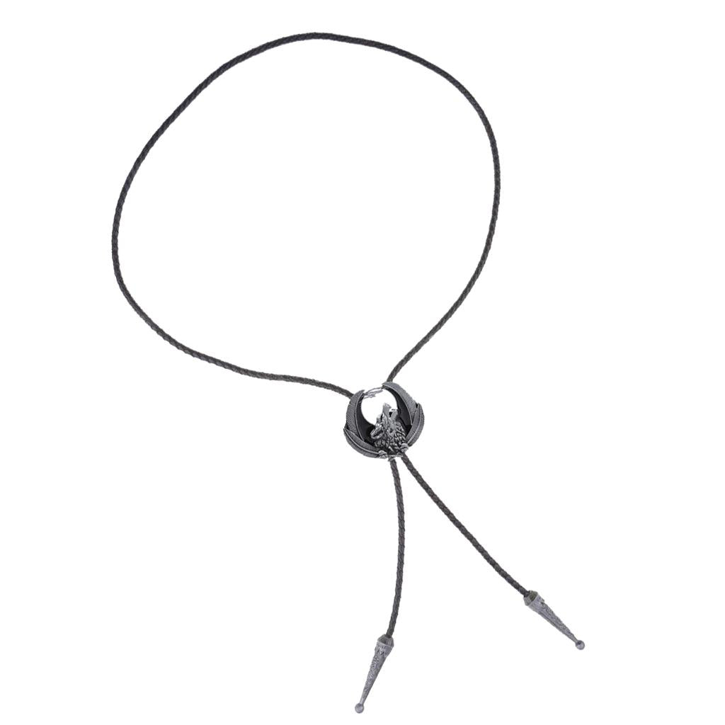 Vintage Wolf Howling Design Cowboy Rodeo Bolo Tie