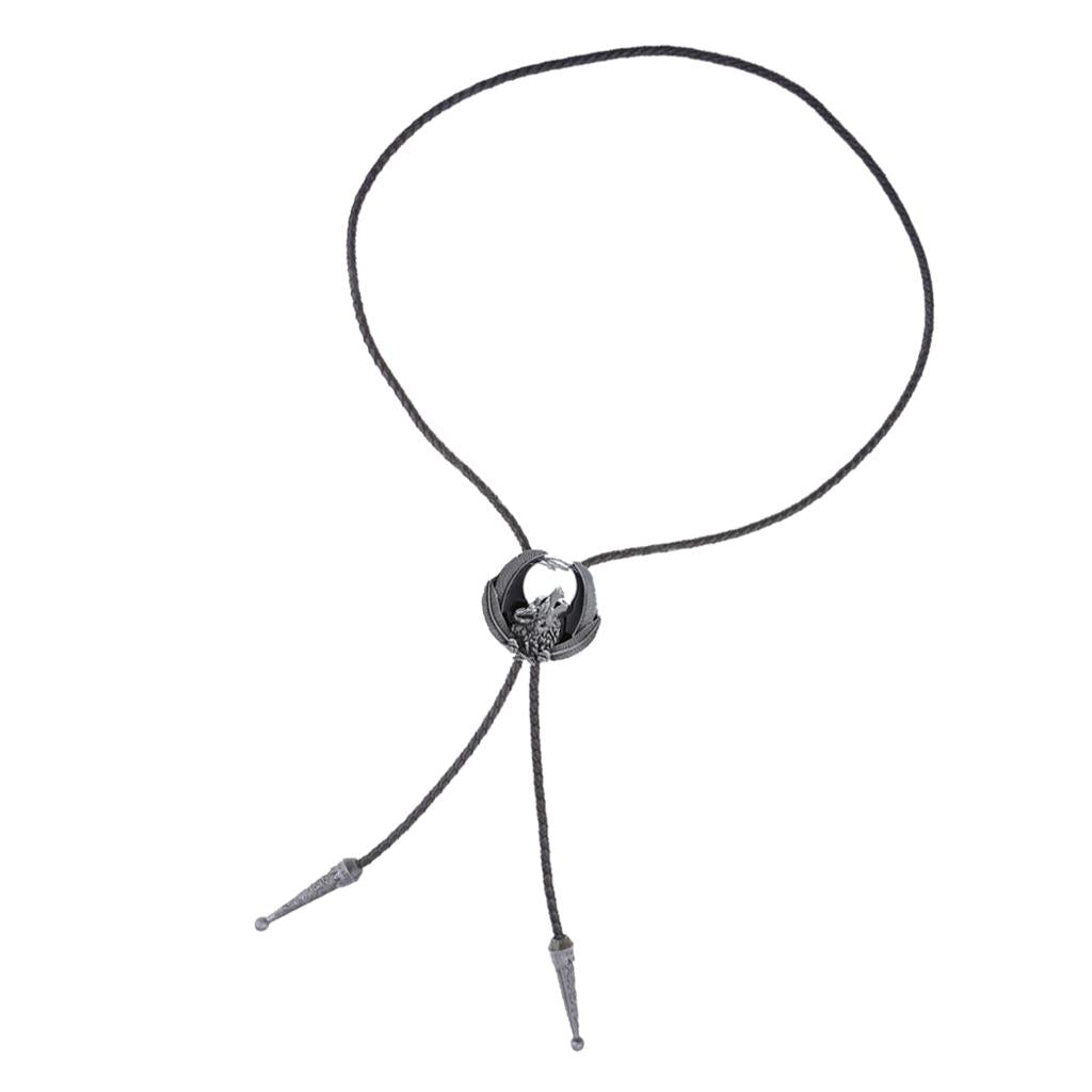 Vintage Wolf Howling Design Cowboy Rodeo Bolo Tie