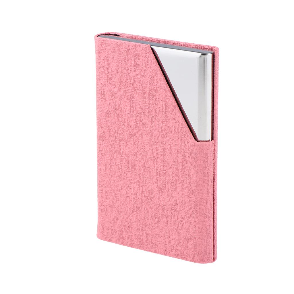 Business Name Card Holder Stainless Steel Multi Card Case Wallet Pink