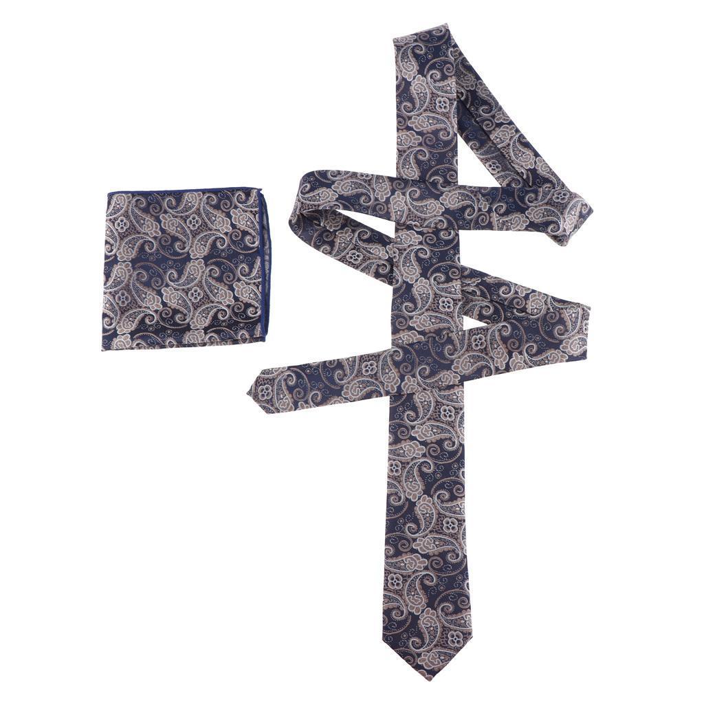 Men's Jacquard Tie Necktie Hanky Handkerchief Set Wedding Business Neckwear 8