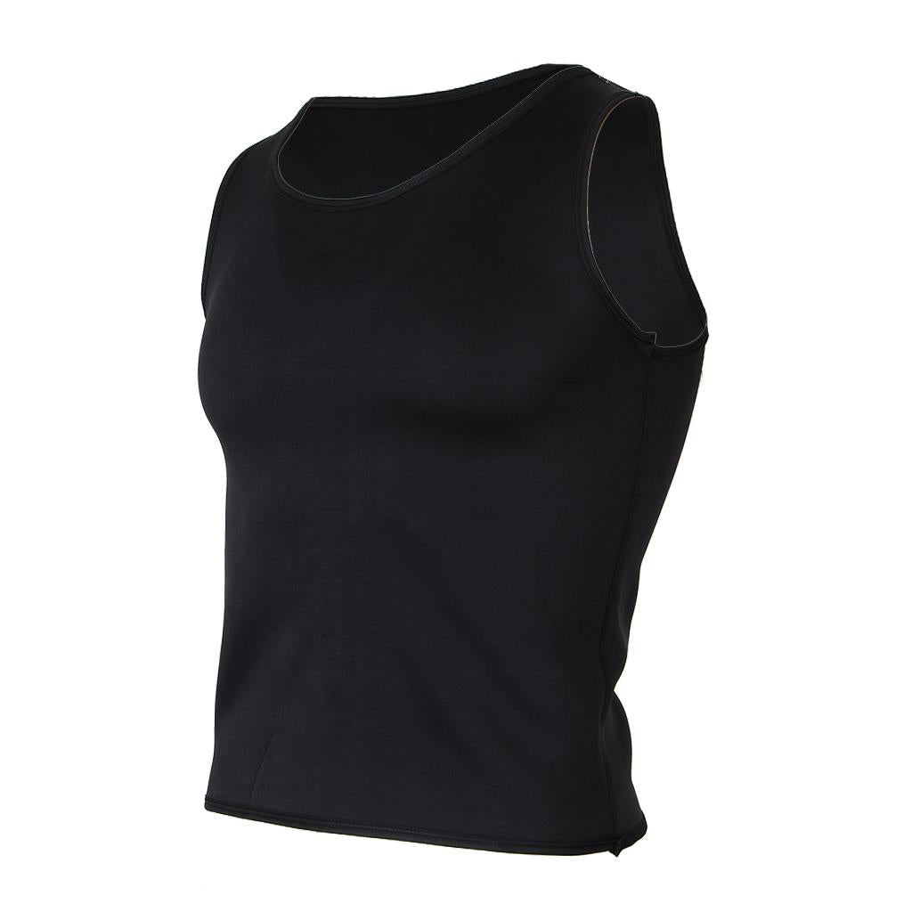 Men Sauna Sweat Vest Weightloss Shapewear Neoprene Tank Top L Black