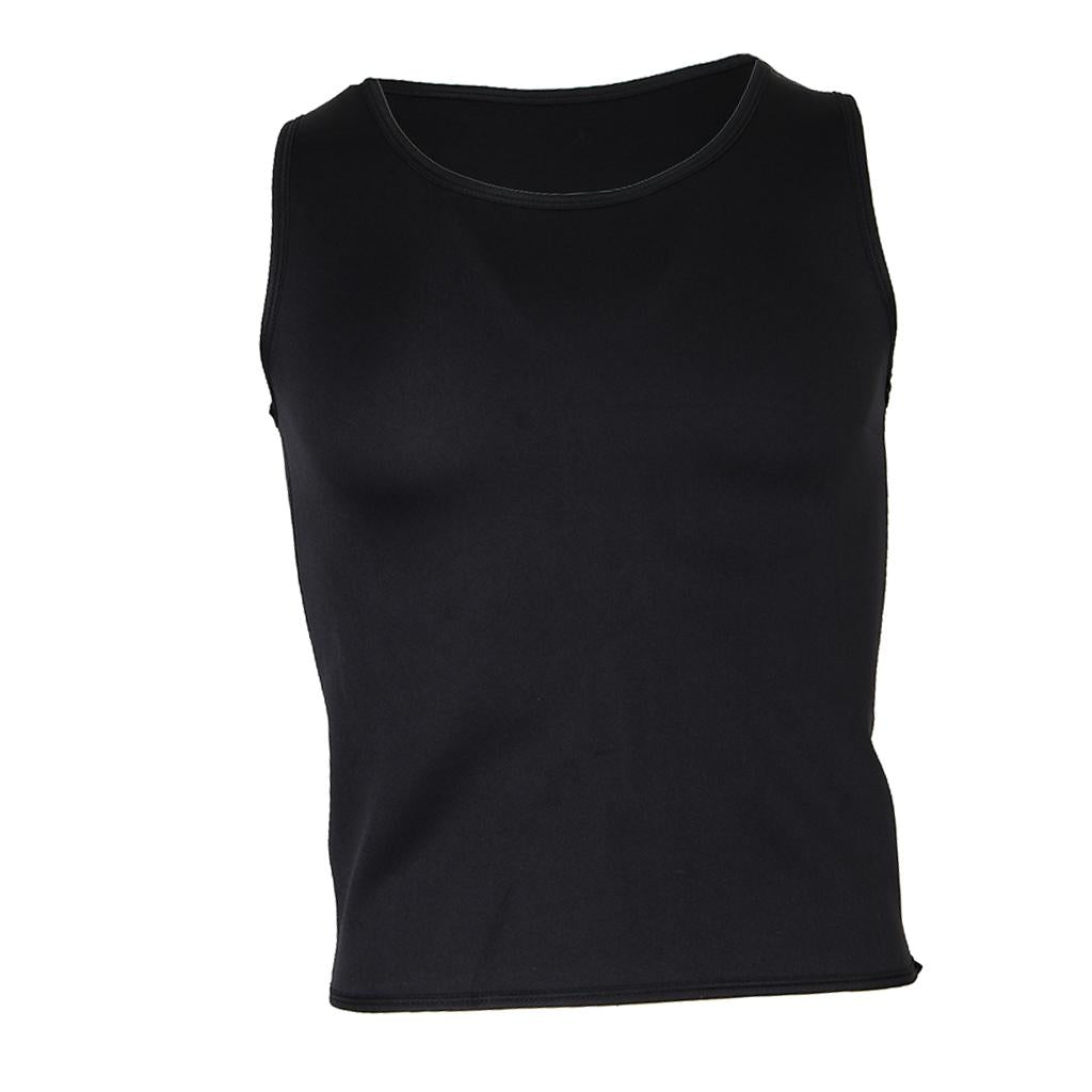 Men Sauna Sweat Vest Weightloss Shapewear Neoprene Tank Top XL Black