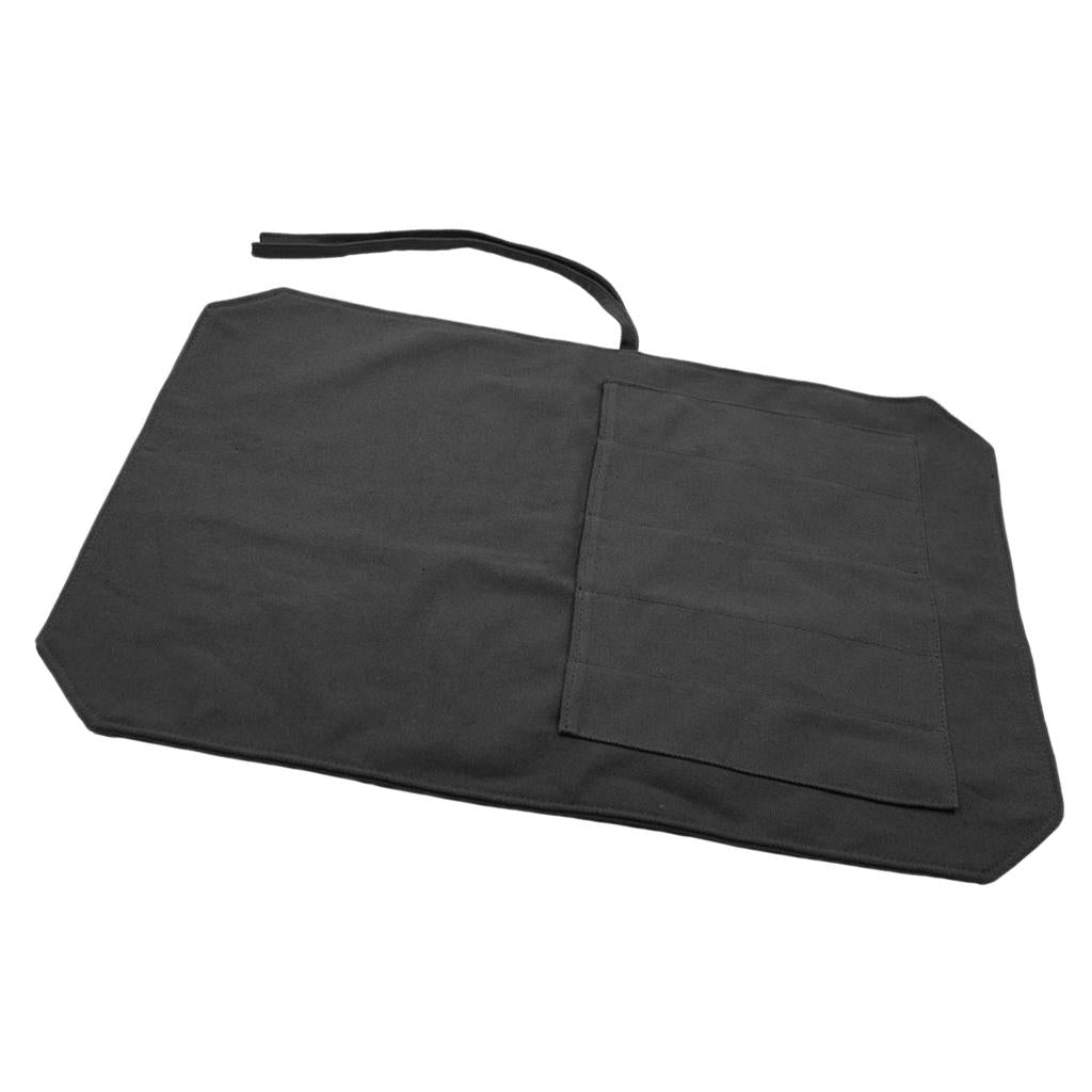 Professional Chefs Canvas Knife Wallet Carry Case Roll 5 Compartment Black