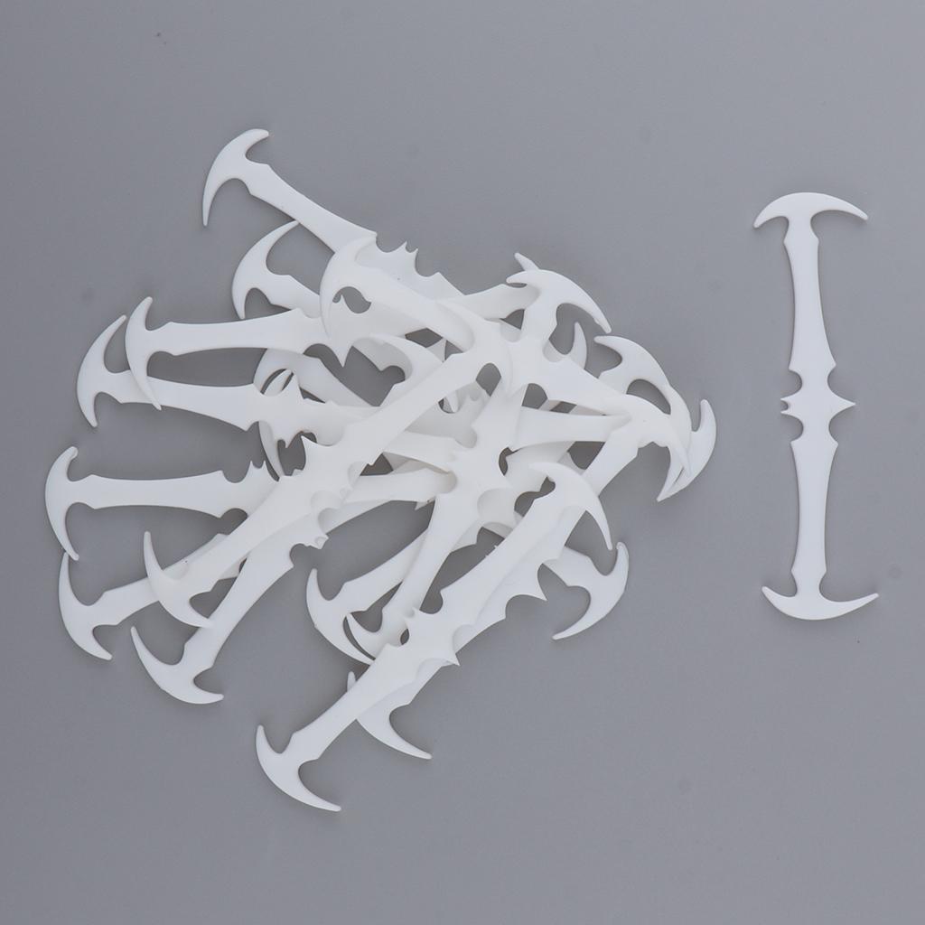 16 Pieces/set Bat No Tie Shoelaces Elastic Silicone Sneaker Laces White