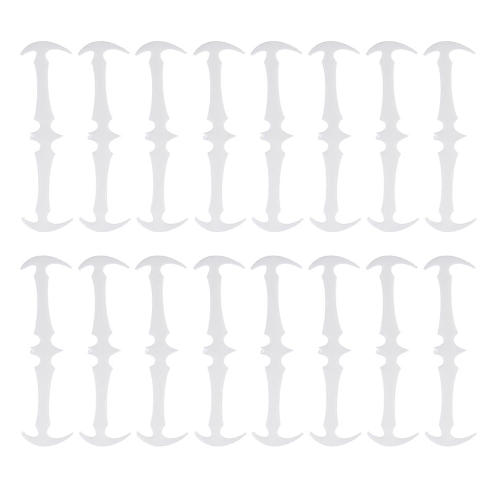 16 Pieces/set Bat No Tie Shoelaces Elastic Silicone Sneaker Laces White