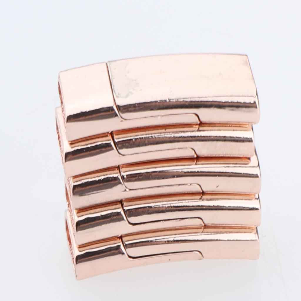 5 Pieces Magnetic Jewelry Clasps Arc-shaped Bracelet Connectors Rose gold