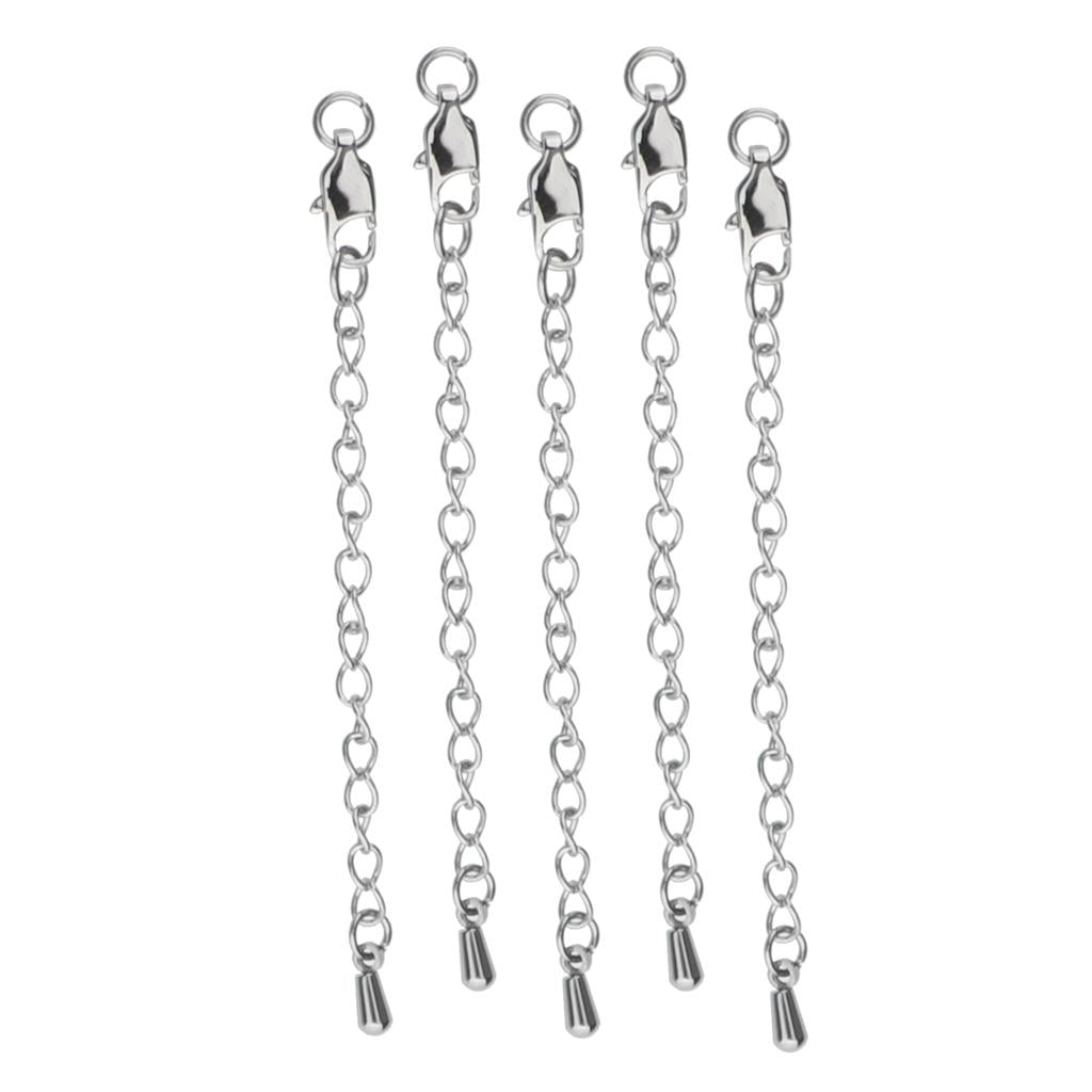 5Pcs Chain Extenders for Necklace Bracelet Jewelry Making Supplies Flat Clasp