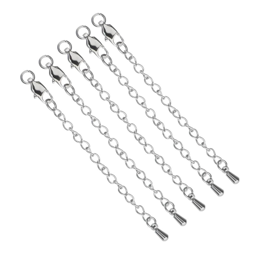 5Pcs Chain Extenders for Necklace Bracelet Jewelry Making Supplies Flat Clasp