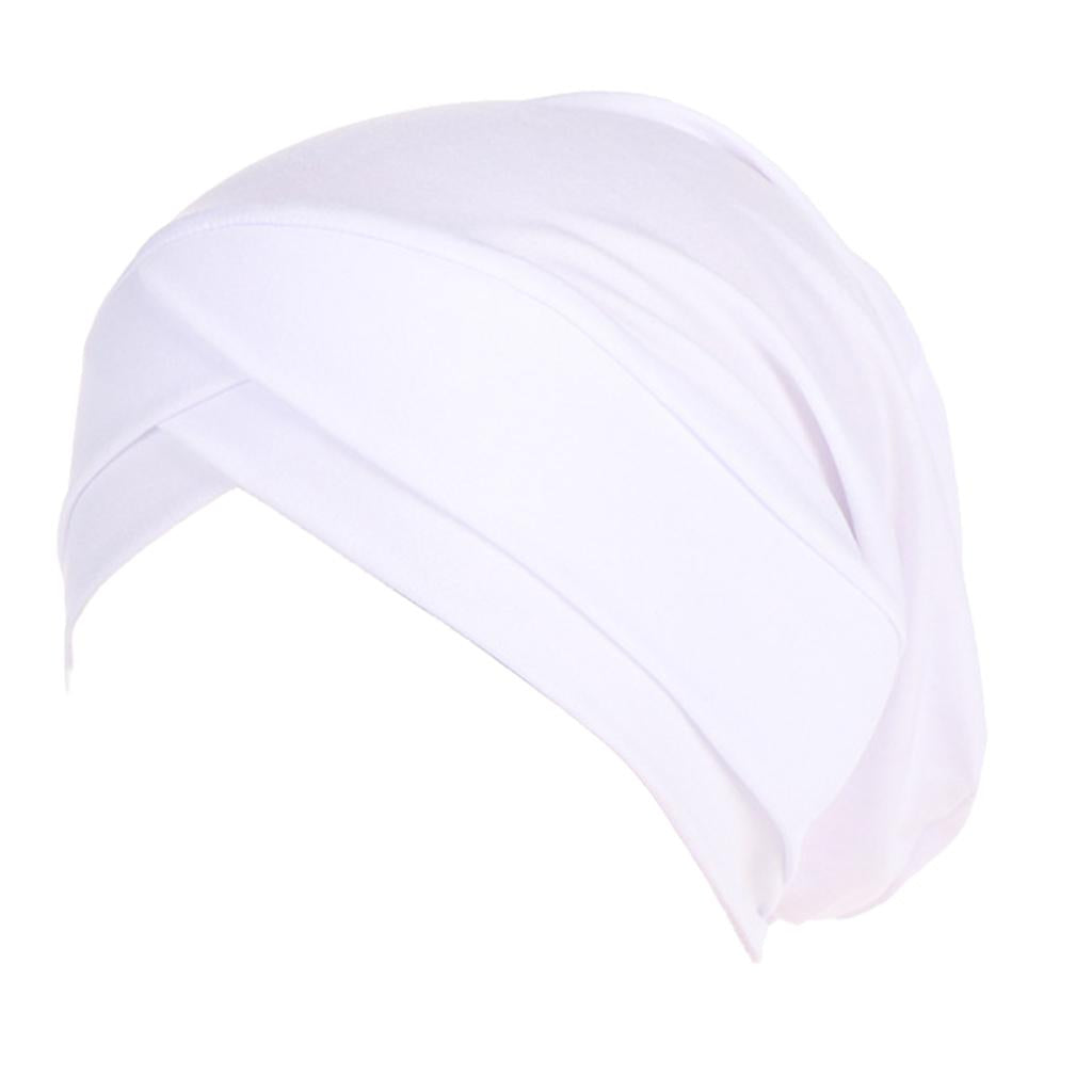 Silk Beanie Hat Scarf Chemo Cap Turban Headwear Sleep Hair Wrap Night Bonnet White