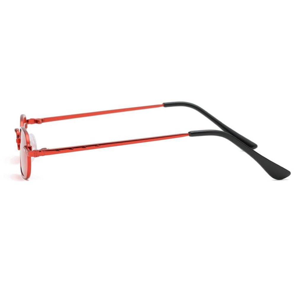 Vintage Small Square Punk Sunglass Metal Rectangle Sunglass Red