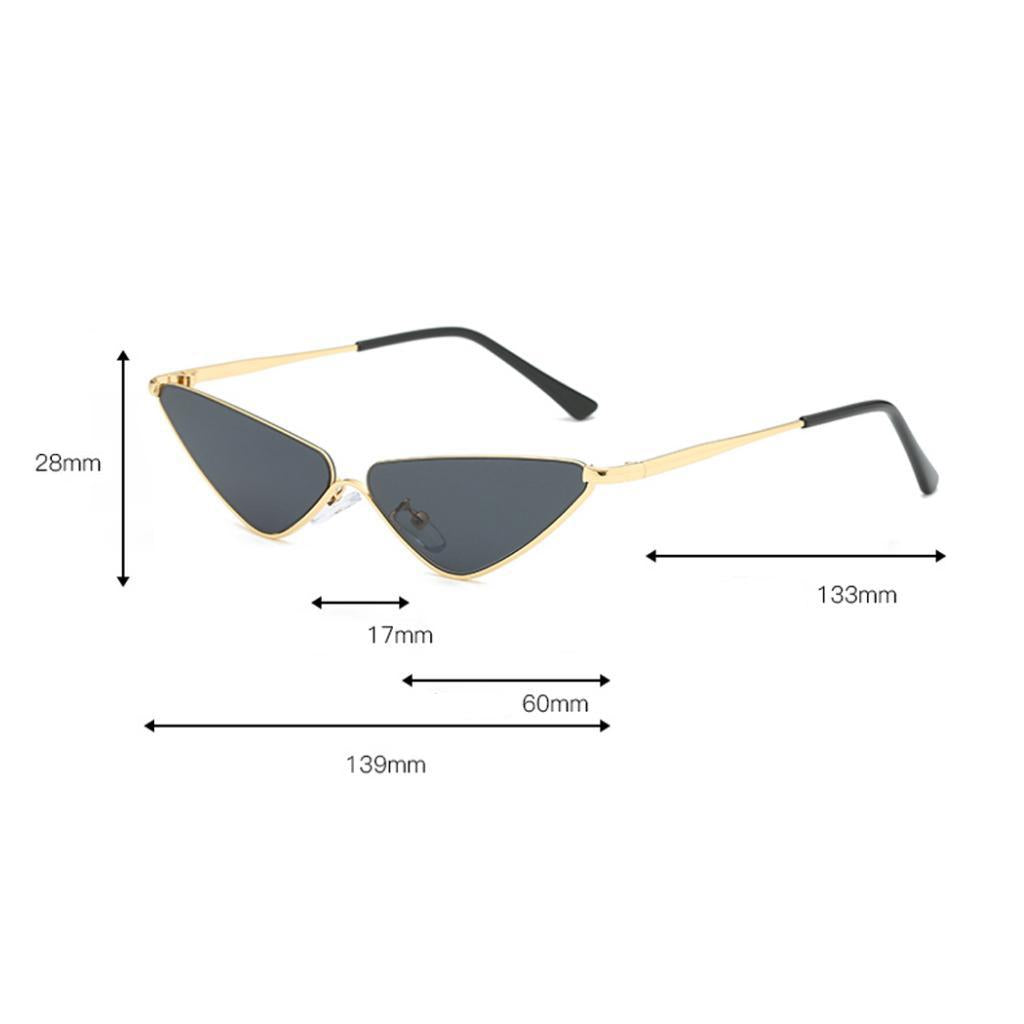 Unisex Metal Frame Fashion Cat Eye Sunglasses UV 400 Eyeglasses Champagne