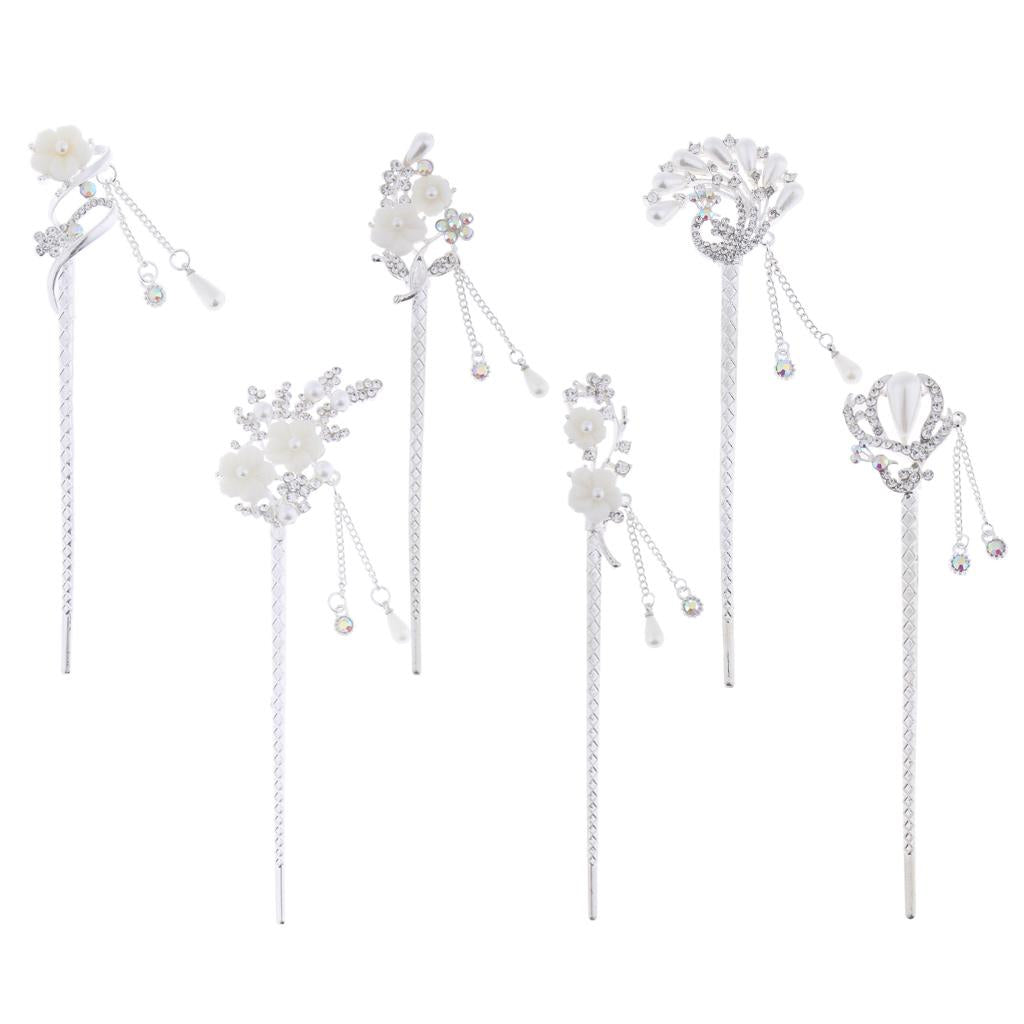 Chinese Hair Stick Chopstick Dangle Hairpin Chignon Pin Tassel Pendant Decor 1