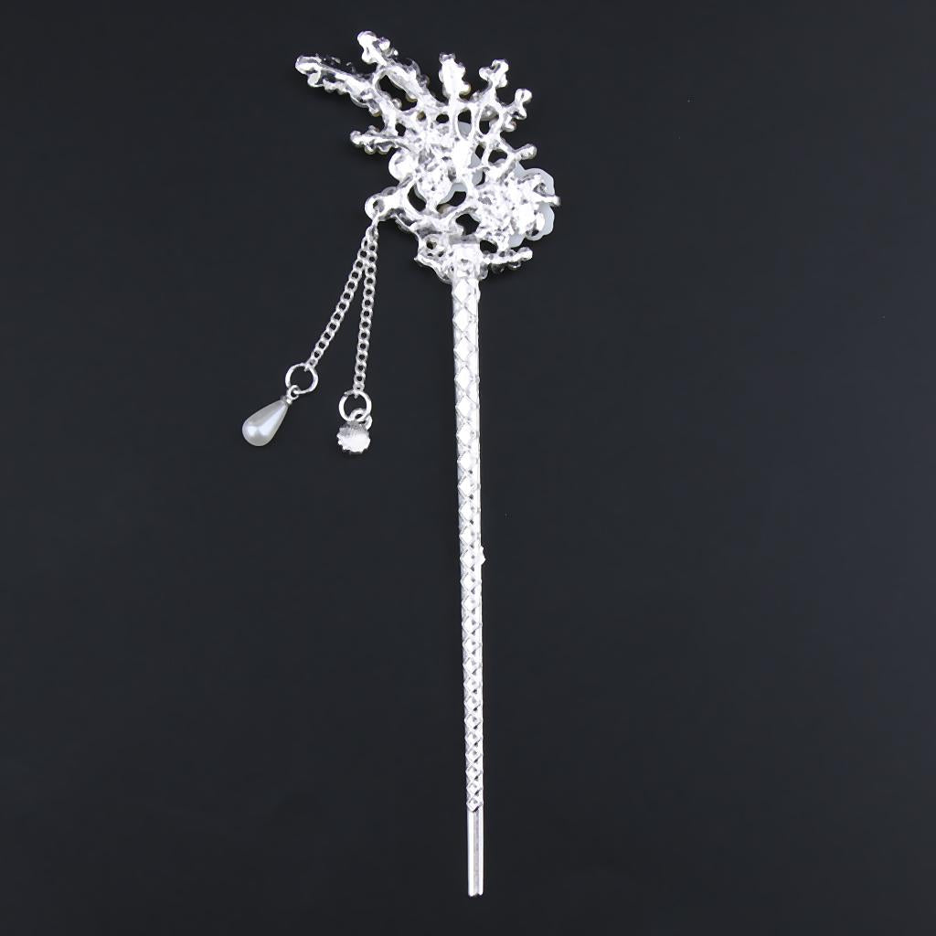 Chinese Hair Stick Chopstick Dangle Hairpin Chignon Pin Tassel Pendant Decor 2