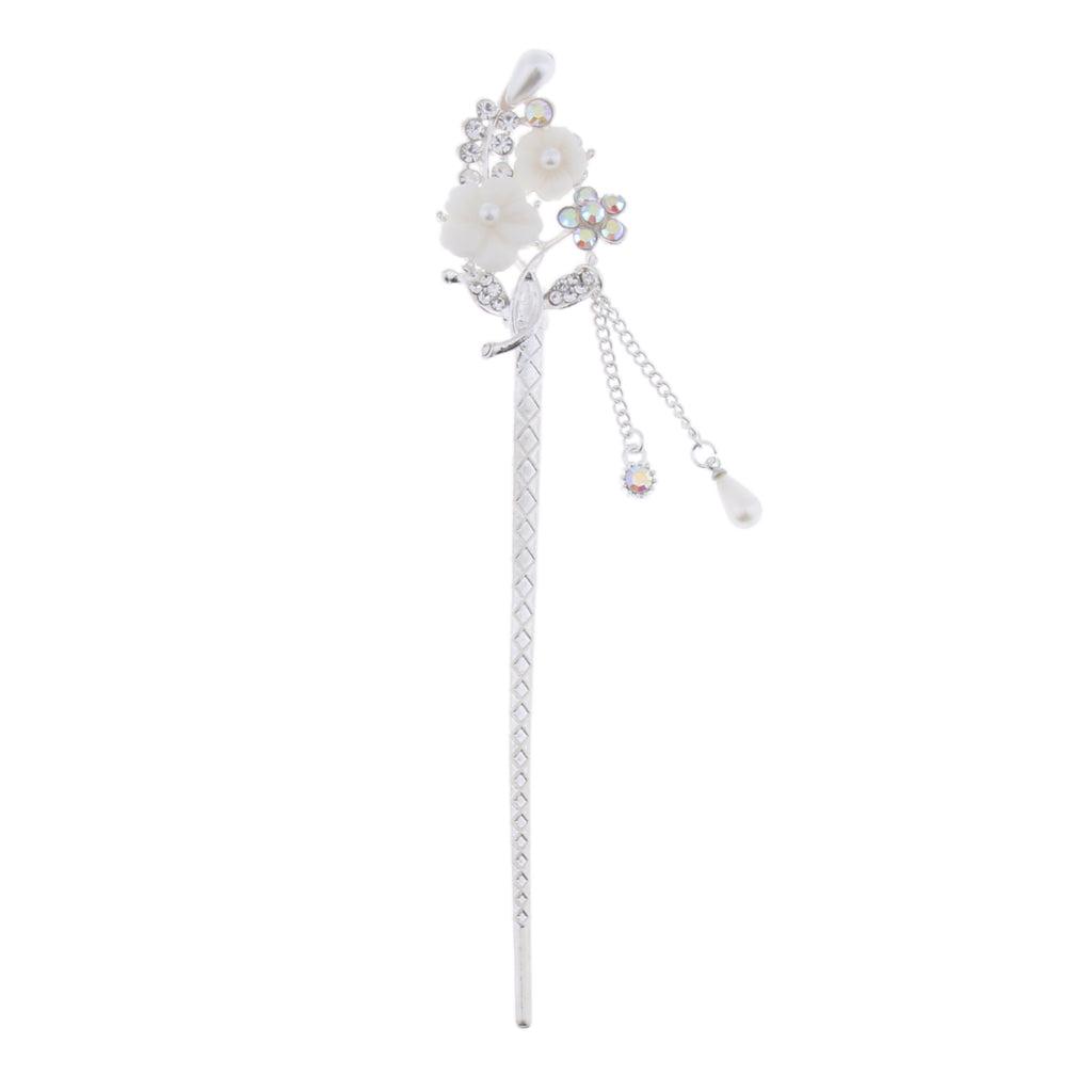 Chinese Hair Stick Chopstick Dangle Hairpin Chignon Pin Tassel Pendant Decor 3