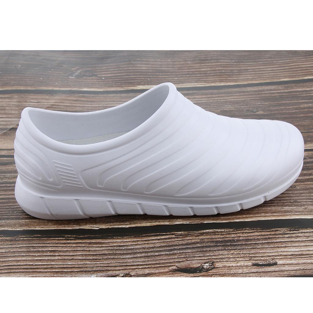 Unisex Non Slip Chef Clog Oil Water Resistant Work Lightweight Shoe White 38