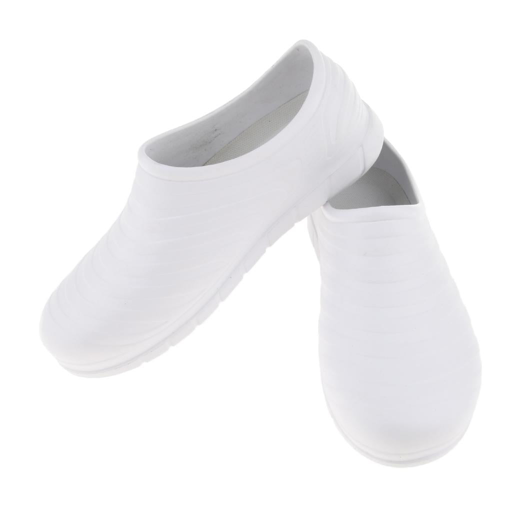 Unisex Non Slip Chef Clog Oil Water Resistant Work Lightweight Shoe White 41