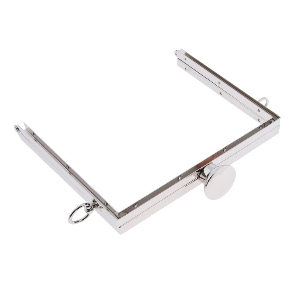 Square Purse Bag Wallet Craft Frame Kiss Clasp Lock Handbag Making Supplies Silver