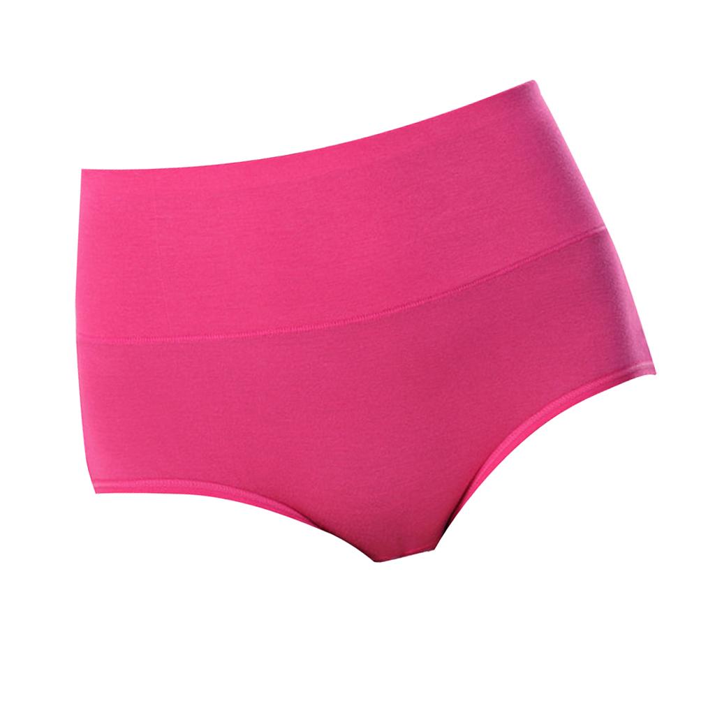 Womens Postpartum Menstrual Period Protective Cotton Panties Underwear L Rose Red