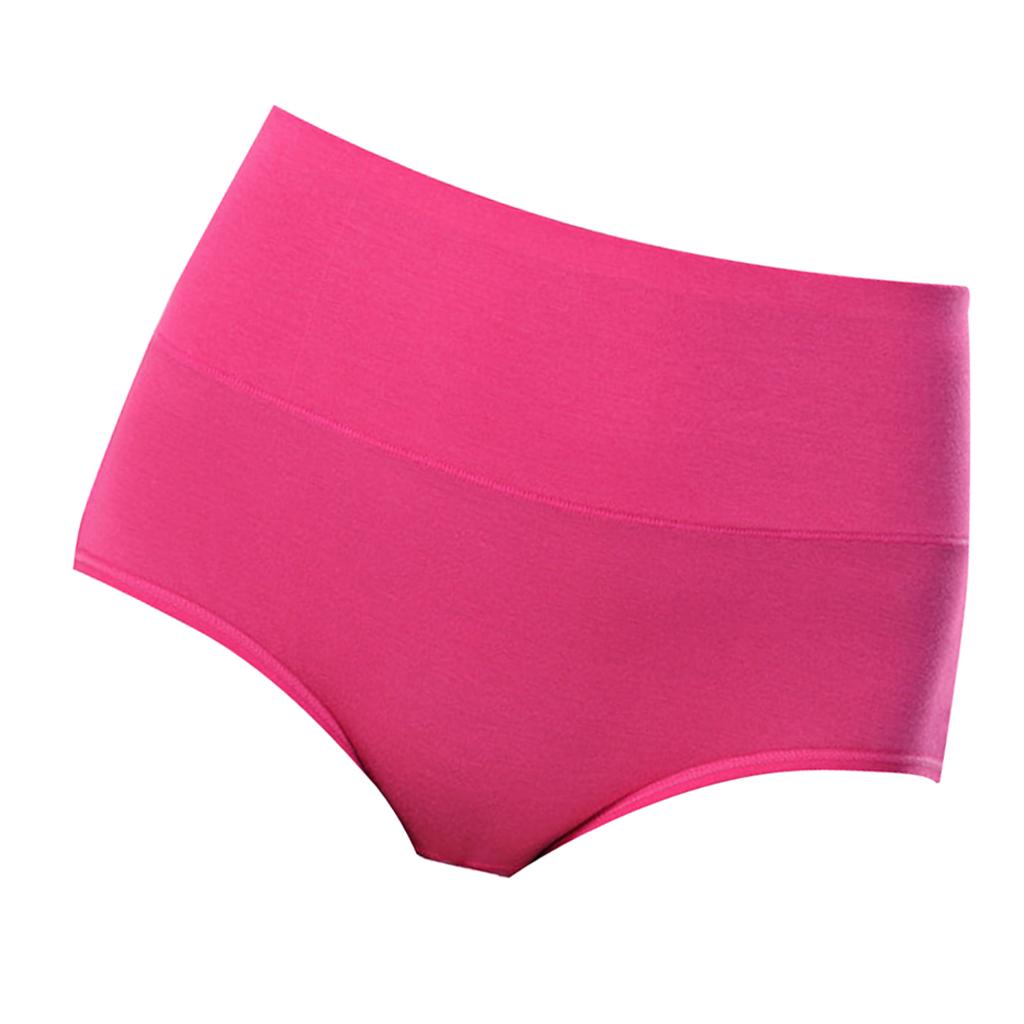 Womens Postpartum Menstrual Period Protective Cotton Panties Underwear L Rose Red