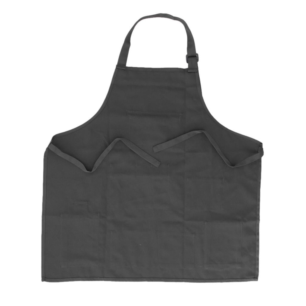 Professional Artist Apron Canvas Long Bib Painting Apron Salon Work Apron Gray