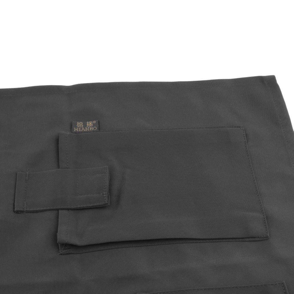 Professional Artist Apron Canvas Long Bib Painting Apron Salon Work Apron Gray