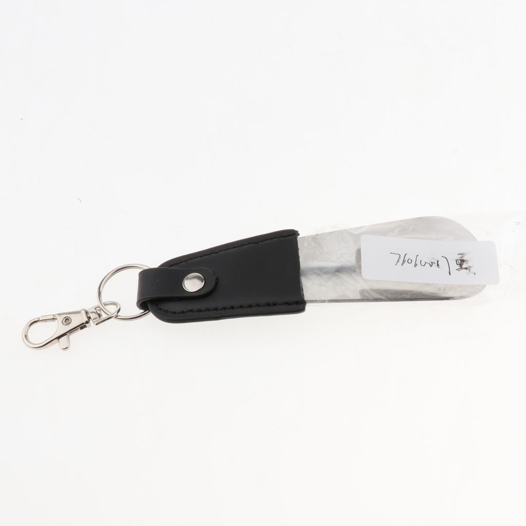 Stainless Steel Shoe Horn with Keychain Classic Travel Shoehorn Lifte Black