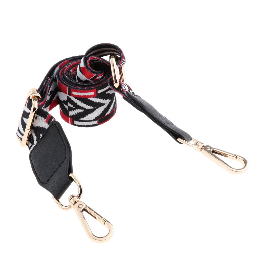 1.5in Wide Purse Strap Replacement Colorful Crossbody Bag Handbag Belts Black